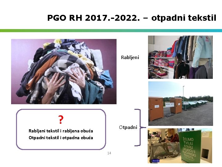 PGO RH 2017. -2022. – otpadni tekstil Rabljeni ? Otpadni Rabljeni tekstil i rabljena