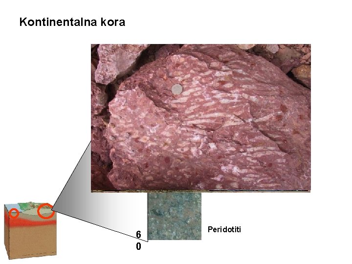 Kontinentalna kora 0 Sedimenti S graniti I graniti Dubina (km) 20 Gnajsevi Amfiboliti Mikašisti