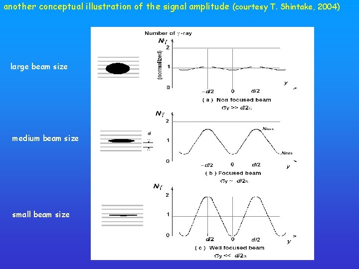 another conceptual illustration of the signal amplitude (courtesy T. Shintake, 2004) large beam size