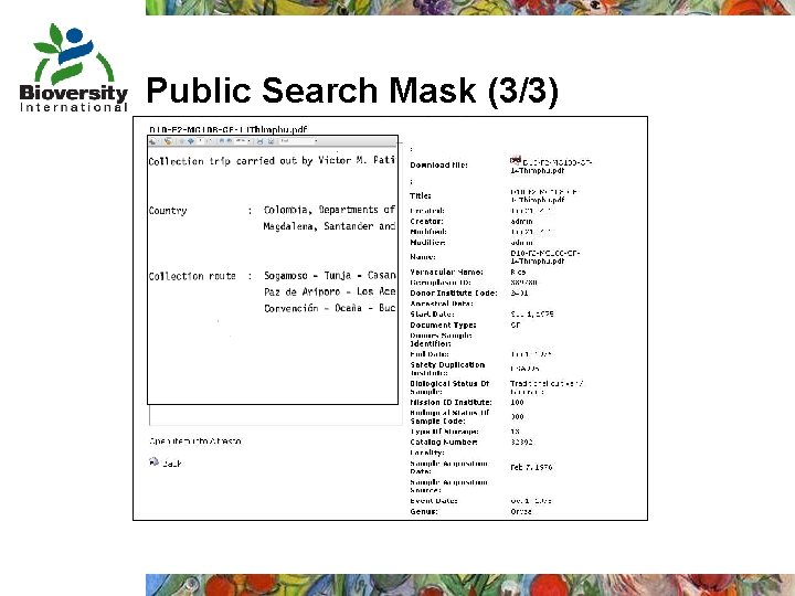 Public Search Mask (3/3) 