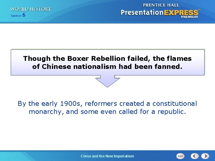 Section 5 Though the Boxer Rebellion failed, the flames of Chinese nationalism had been