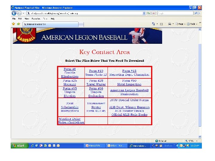 www. baseball. legion. org secured area Login: chairman Password: state 