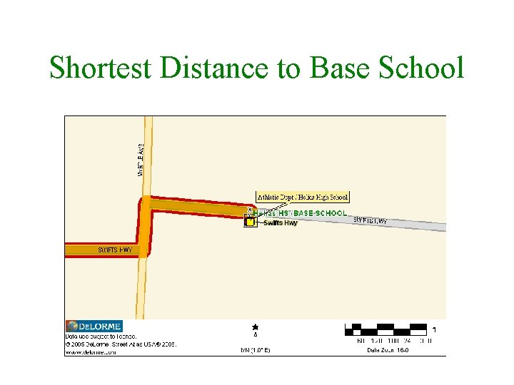 Shortest Distance to Base School 