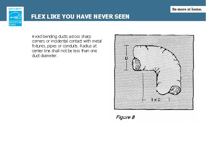 FLEX LIKE YOU HAVE NEVER SEEN Avoid bending ducts across sharp corners or incidental