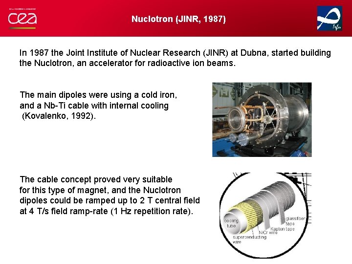 Nuclotron (JINR, 1987) In 1987 the Joint Institute of Nuclear Research (JINR) at Dubna,