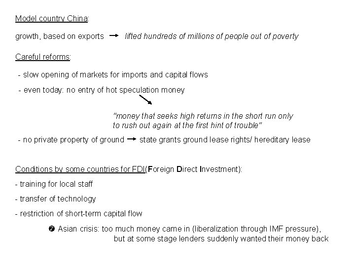 Model country China: growth, based on exports lifted hundreds of millions of people out