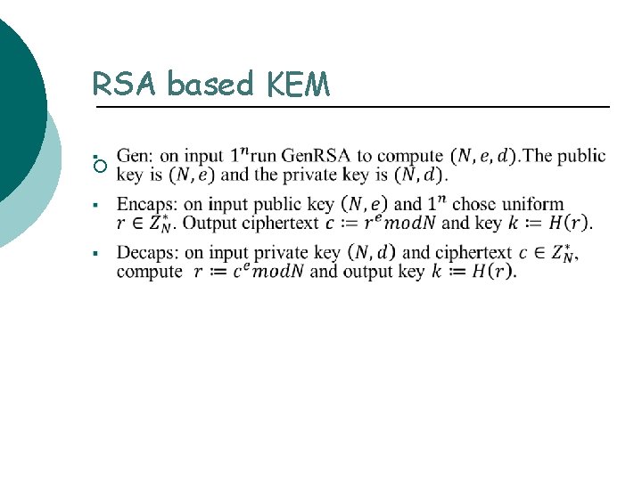 RSA based KEM ¡ 