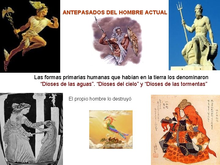 ANTEPASADOS DEL HOMBRE ACTUAL Las formas primarias humanas que habían en la tierra los