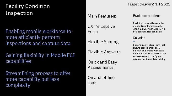 Facility Condition Inspection Enabling mobile workforce to more efficiently perform inspections and capture data