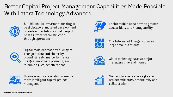 Better Capital Project Management Capabilities Made Possible With Latest Technology Advances $10 billion+ in