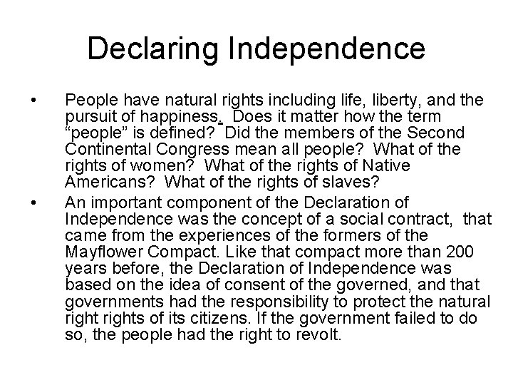 CHAPTER 2 THE CONSTITUTION The Colonial Background Conditions