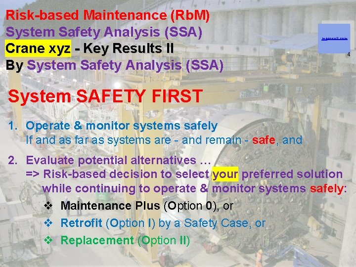 Risk-based Maintenance (Rb. M) System Safety Analysis (SSA) Crane xyz - Key Results II