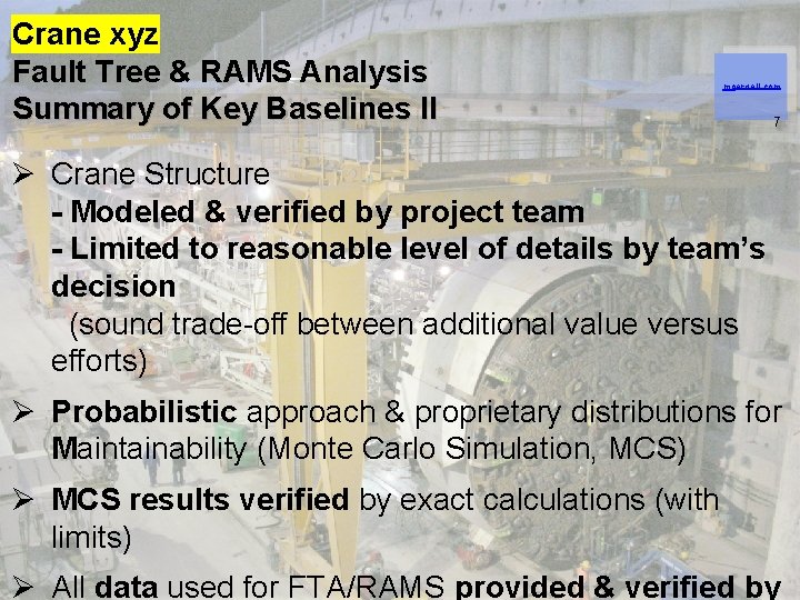 Crane xyz Fault Tree & RAMS Analysis Summary of Key Baselines II moergeli. com