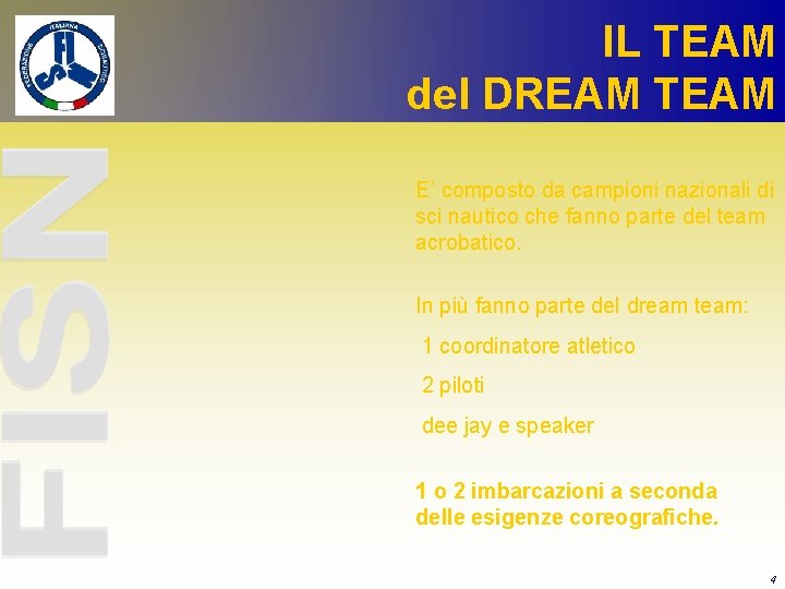 IL TEAM del DREAM TEAM E’ composto da campioni nazionali di sci nautico che