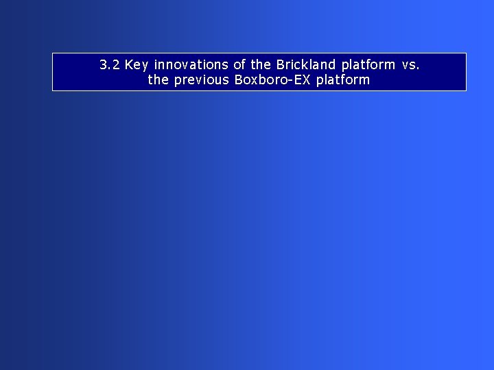 3. 2 Key innovations of the Brickland platform vs. the previous Boxboro-EX platform 