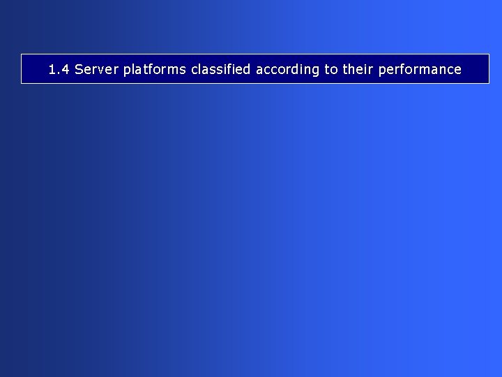 1. 4 Server platforms classified according to their performance 