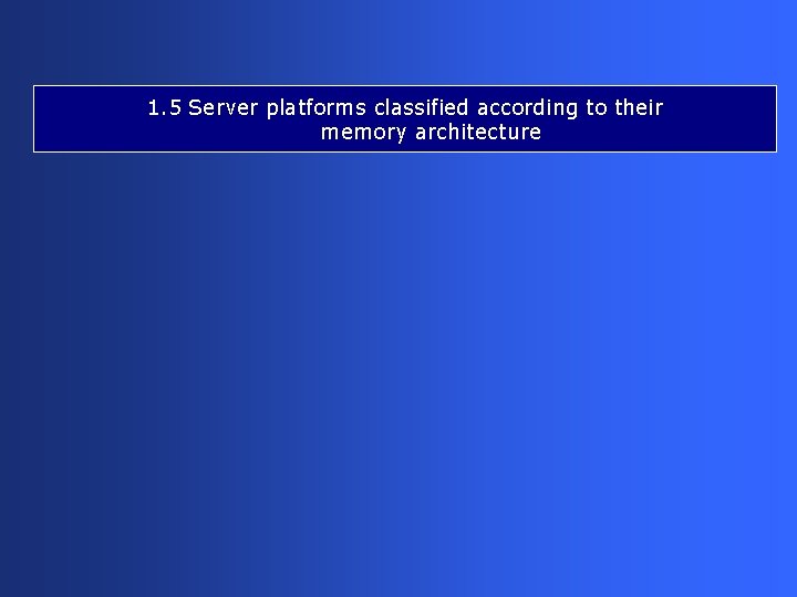 1. 5 Server platforms classified according to their memory architecture 