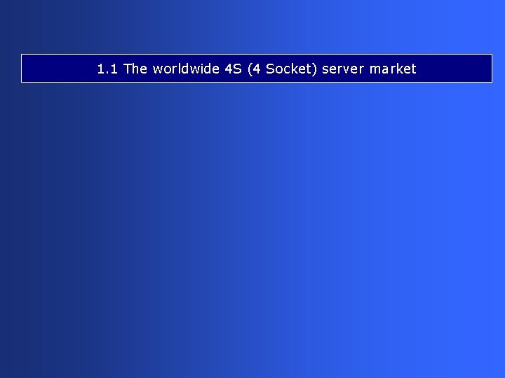 1. 1 The worldwide 4 S (4 Socket) server market 