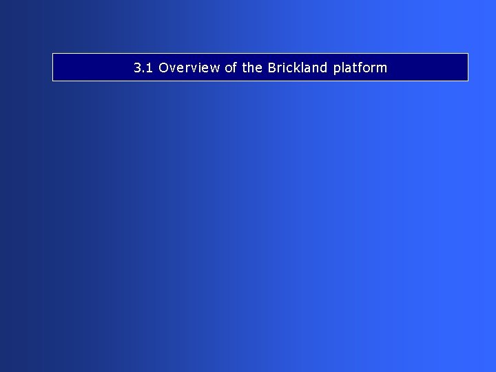 3. 1 Overview of the Brickland platform 