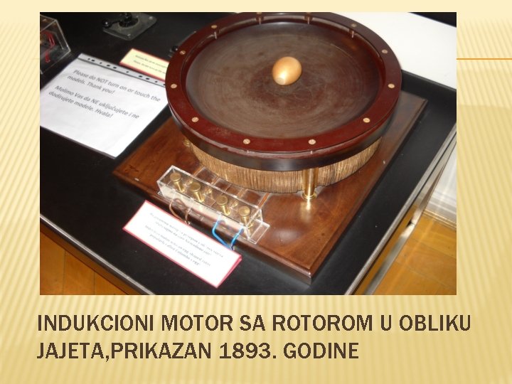 INDUKCIONI MOTOR SA ROTOROM U OBLIKU JAJETA, PRIKAZAN 1893. GODINE 