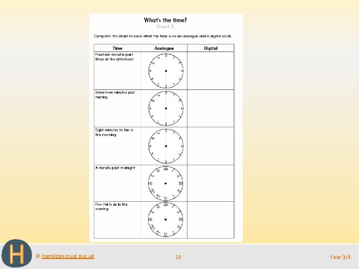 © hamilton-trust. org. uk 18 Year 3/4 