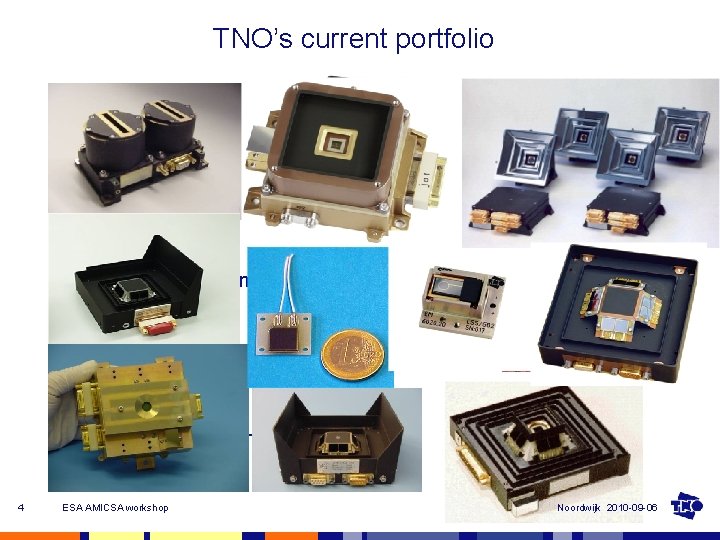 TNO’s current portfolio • Existing Products • Current developments - SOTS • Specials and