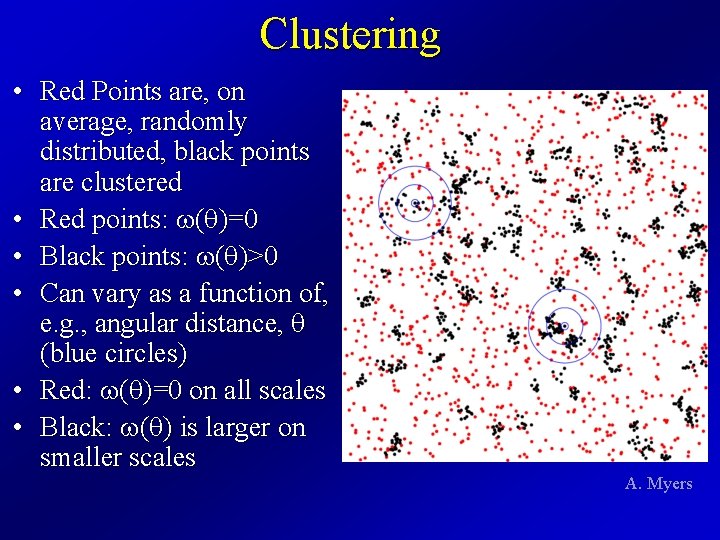 Clustering • Red Points are, on average, randomly distributed, black points are clustered •