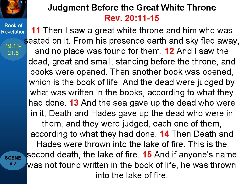 title Judgment Before the Great White Throne Rev. 20: 11 -15 Book of Revelation