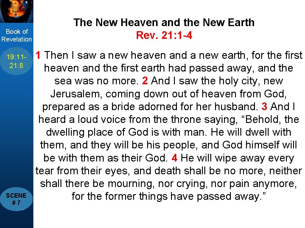 Book of Revelation title The New Heaven and the New Earth Rev. 21: 1