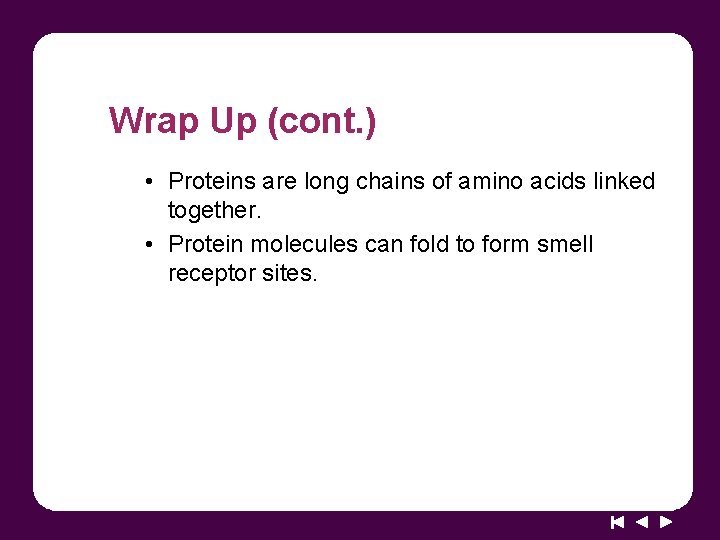 Wrap Up (cont. ) • Proteins are long chains of amino acids linked together.