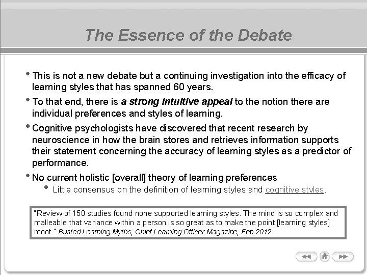 The Essence of the Debate • This is not a new debate but a