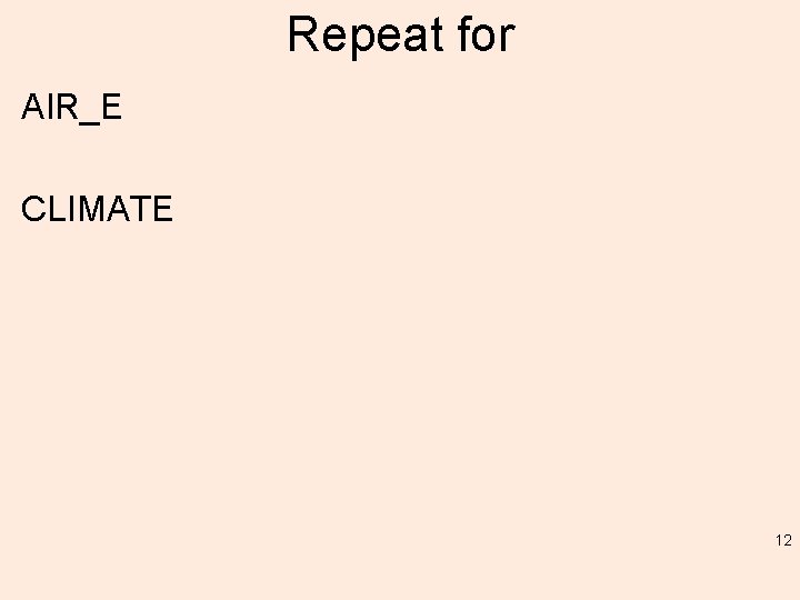 Repeat for AIR_E CLIMATE 12 