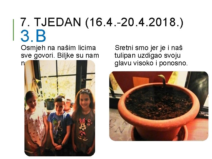 7. TJEDAN (16. 4. -20. 4. 2018. ) 3. B Osmjeh na našim licima