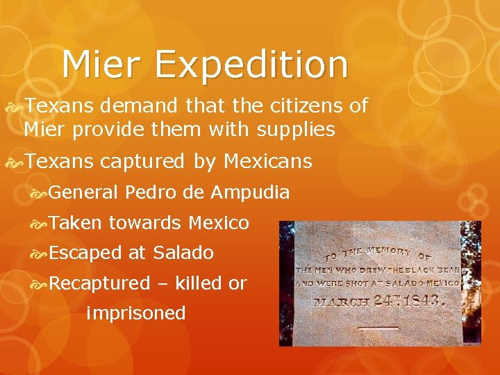 Mier Expedition Texans demand that the citizens of Mier provide them with supplies Texans
