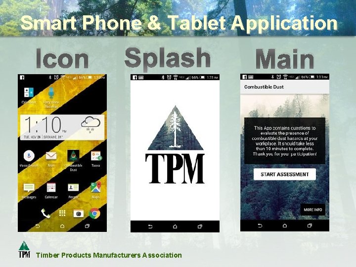 Smart Phone & Tablet Application Icon Splash Timber Products Manufacturers Association Main 