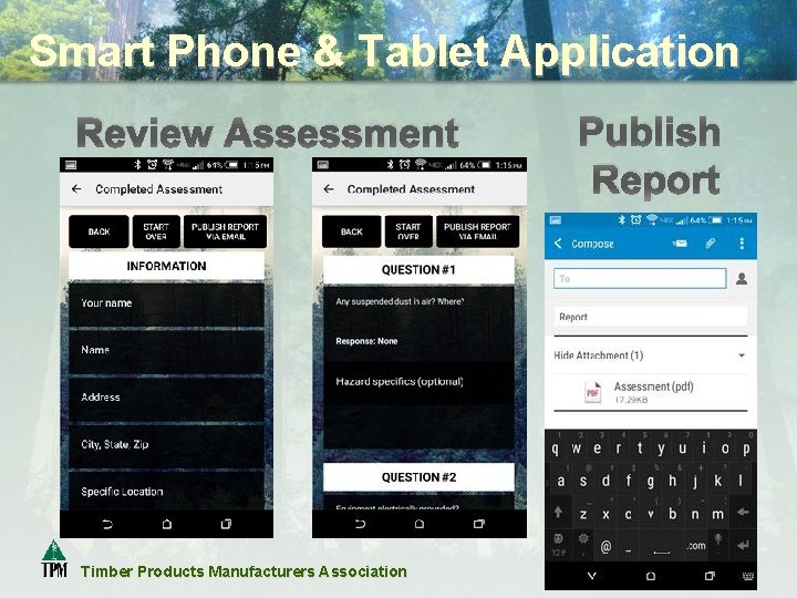 Smart Phone & Tablet Application Review Assessment Timber Products Manufacturers Association Publish Report 