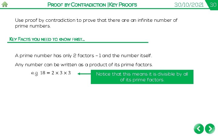 PROOF BY CONTRADICTION | KEY PROOFS 30/10/2021 Use proof by contradiction to prove that PROOF BY CONTRADICTION | KEY PROOFS 30/10/2021 Use proof by contradiction to prove that