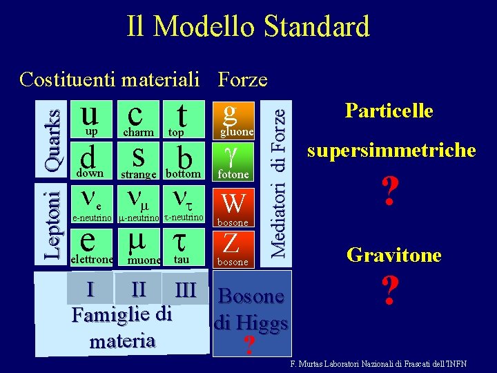 Il Modello Standard u c t g d s b g up down charm