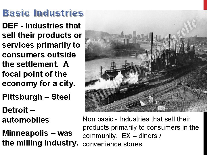 Basic Industries DEF - Industries that sell their products or services primarily to consumers