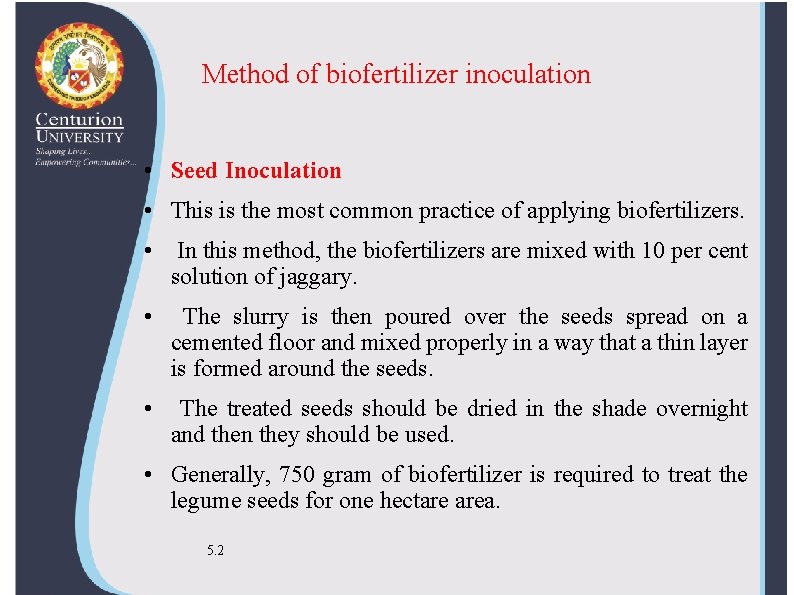 Method of biofertilizer inoculation • Seed Inoculation • This is the most common practice