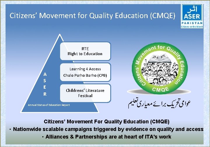 Citizens’ Movement for Quality Education (CMQE) RTE Right to Education A S E R