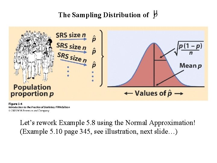 The Sampling Distribution of Let’s rework Example 5. 8 using the Normal Approximation! (Example