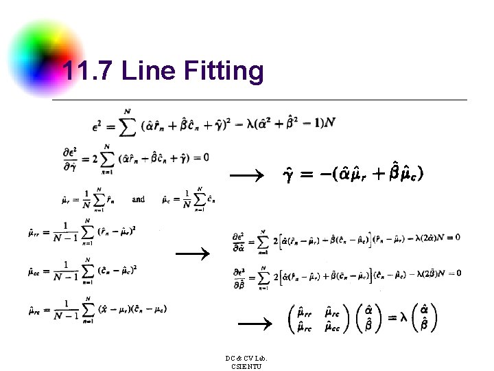 11. 7 Line Fitting → → → DC & CV Lab. CSIE NTU 