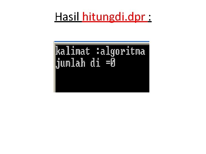 Hasil hitungdi. dpr : 