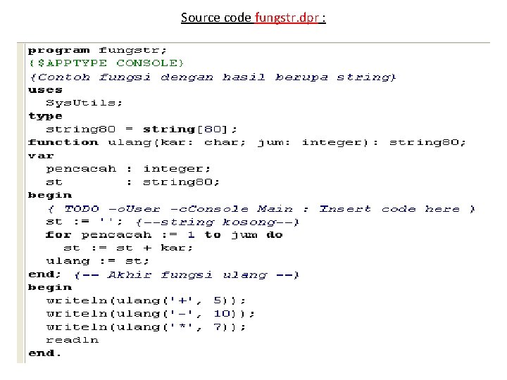 Source code fungstr. dpr : 