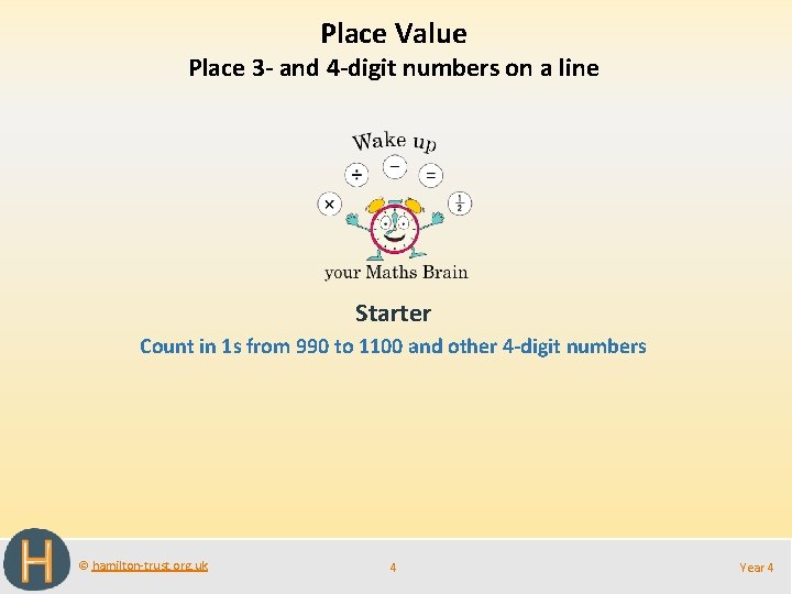 Place Value Place 3 - and 4 -digit numbers on a line Starter Count