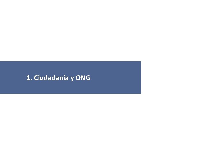 1. Ciudadanía y ONG 