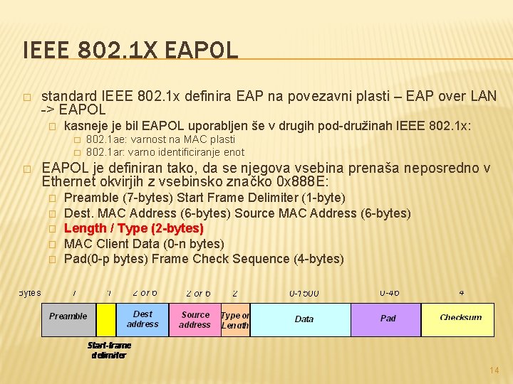 IEEE 802. 1 X EAPOL � standard IEEE 802. 1 x definira EAP na