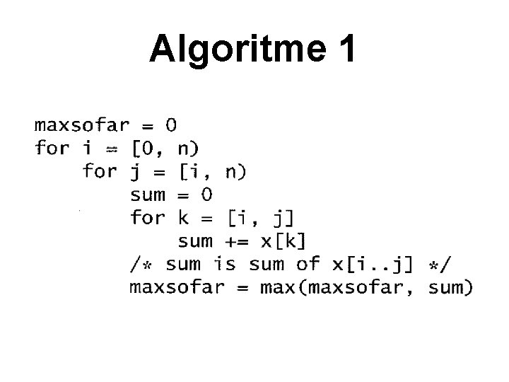 Algoritme 1 