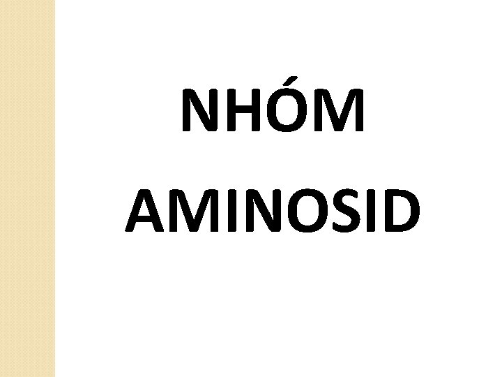 NHÓM AMINOSID 